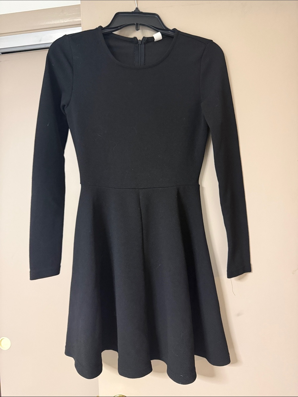 Classic Black Long Sleeve Skater Dress